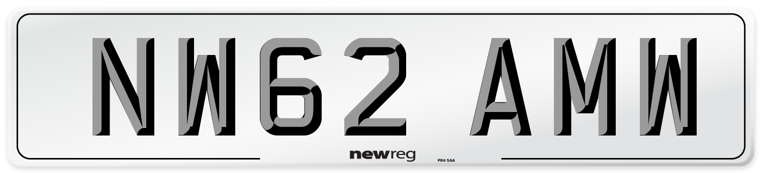 NW62 AMW Number Plate from New Reg